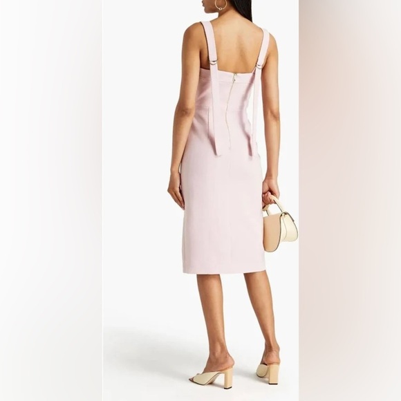 NWT Rebecca Vallance Celestina Knotted Crepe Dress Pink Midi Size 2 - Picture 13 of 13